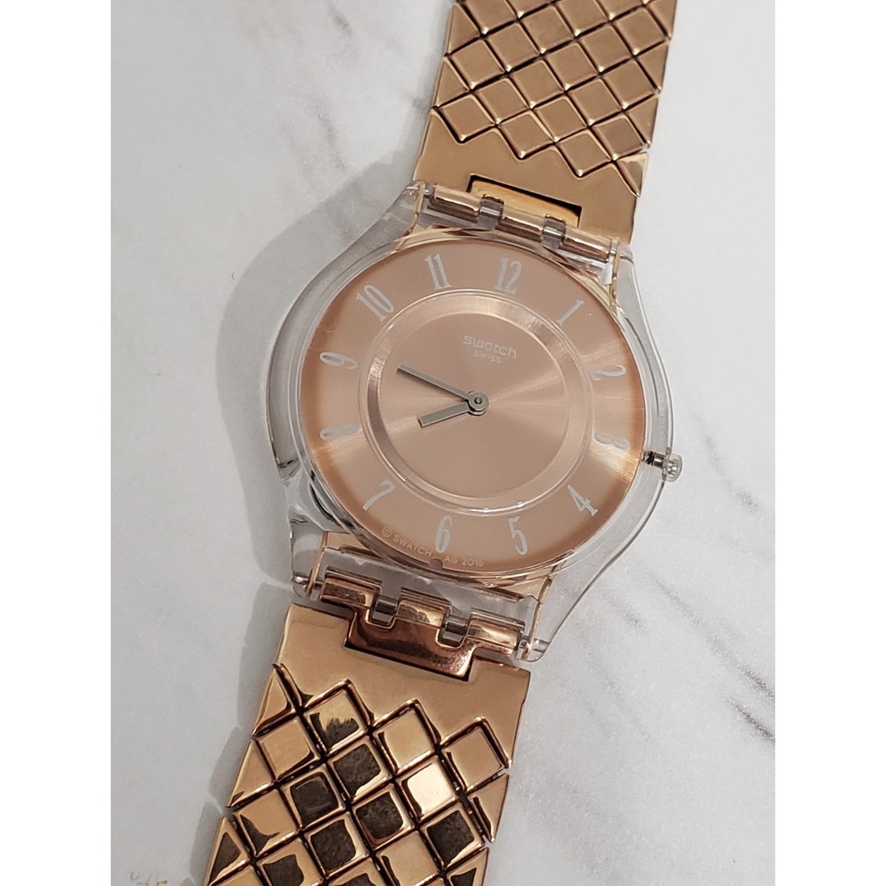 Swatch Pink Cushion Women's Watch ROSE GOLD SFE110GB